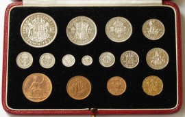 ENGLISH PROOF SETS 1937  George VI 1/4 D TO CROWN INCL. MAUNDY (15 Coins) 20,901 FDC