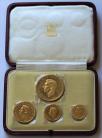ENGLISH PROOF SETS 1937  George VI FIVE POUNDS TO HALF SOVEREIGN (4 Coins) 5,501 RARE FDC