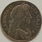 HALF CROWNS 1673  CHARLES II 4TH BUST QUINTO VF
