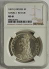 DOUBLE FLORINS 1887  VICTORIA ARABIC 1 NGC SLABBED MS61