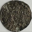 ANGLO SAXON-LATE PERIOD 1016 -1035 CNUT PENNY. Pointed Helmet type. London Mint. DUNSTAN ON LVN. NEF